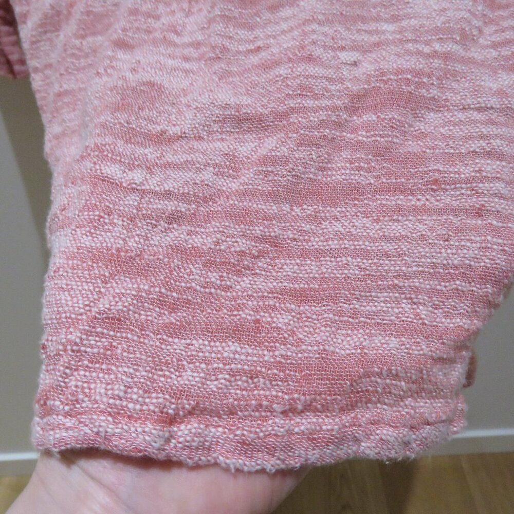 FLAX Linen Blend Textured Tunic Top in Light Red Lagenlook Flowy Comfy - Picture 8 of 14